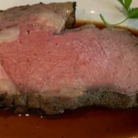 Gale Street Prime Rib Queen Cut · Gluten free. Slow roasted prime rib, beef Au Jus, choice of Yukon gold mashed potatoes or ba...