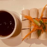 Spring Roll · Fresh roll with tofu, beansprout, cucumber, rice paper wrap,and plum sauce.