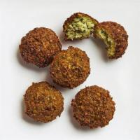 Falafel · 1 falafel. Our house-made falafel are made of ground chickpeas, jalapeño, onion, cilantro an...