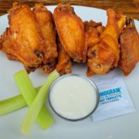 Jumbo Wings · Marinated 24 hours, flash fried to order, available flavors; guinness BBQ, buffalo or dry je...