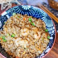 什锦炒饭 Everything Fried Rice · with shrimp, chicken, beef, vegetables