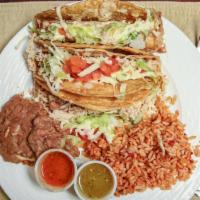 Taco Dinner · Three tacos with your choice of meat. Also, available vegetarian if that's more to your liki...