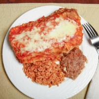 Chimichanga Dinner · This crispy awesome treat is a giant 14