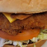 Chicken Club · Juicy Chicken, comes standard with cheese, bacon, mayo, lettuce, and tomato.