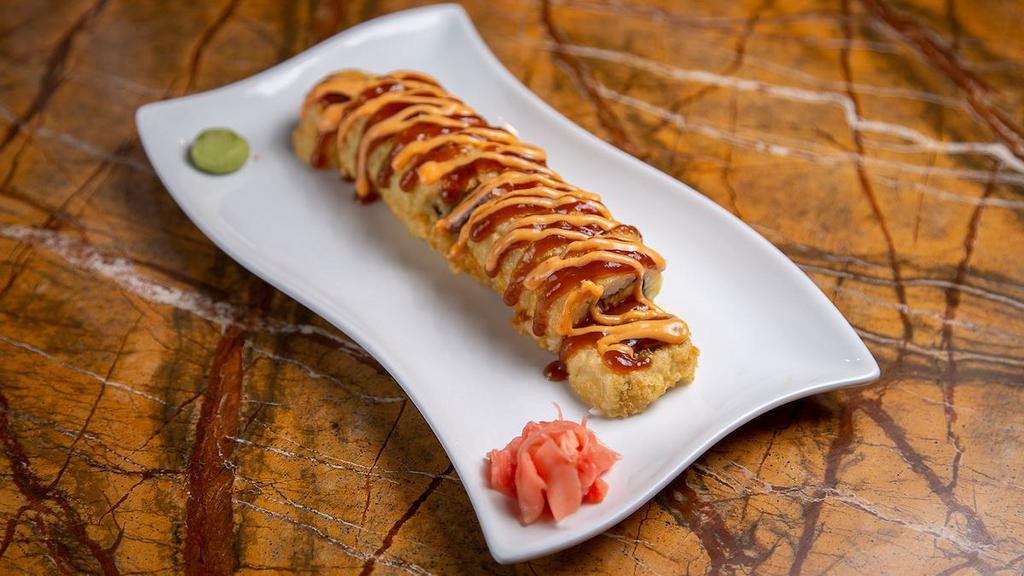 Yum Yum Roll · Most popular. Deep fried roll with spicy crab and avocado. Spicy mayo and eel sauce.
