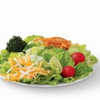 Fresh Salad · Romaine & iceberg blend, grape tomatoes, broccoli, carrots & jack and cheddar cheese blend.