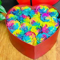 Heart Rainbow · Red Heart Box size 6 in H x 12 in W.