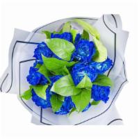 Dozen Metal Blue Tinted Roses (Wr) Bouquet · So fresh and beautiful Dozen Metal Blue Tinted Roses Wrap Bouquet.