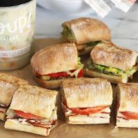 Family Meal - Soup & Sandwich · 1 XL (32 oz.) soup or mac, 2 whole sandwiches with 4 hunks of bread.