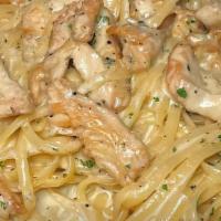 Alfredo With Shrimp · Creamy Alfredo Sauce over Linguine  with Shrimp