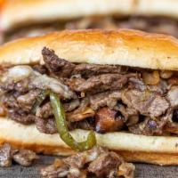 Philly Steak Sandwich · Grilled onions, peppers, mushrooms and topped with cheese.