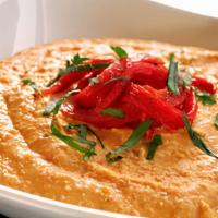 Roasted Red Pepper Hummus (Chef’S Choice New Item) · Chef’s choice! a blend of hummus, roasted red peppers, and garlic.