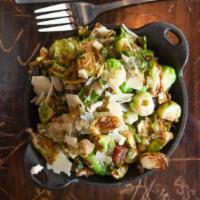 Sprouts · Gluten sensitive. Fried brussels sprouts, shaved Parmesan and white balsamic vinaigrette.