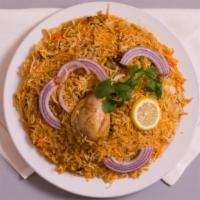 Chicken Biryani · One of our signature dish Hyderabadi style chicken dum biryani with premium basmati rice and...