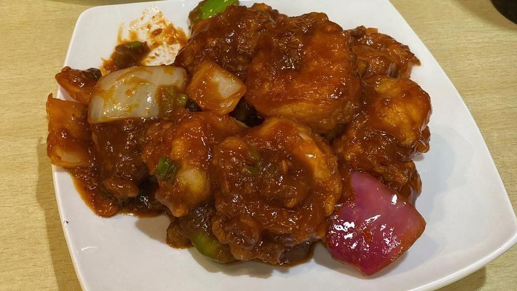 Shrimp Chili · Batter fried shrimp tossed with special chili sauce.