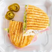 Jamon · Ham .Comes with lettuce, tomato, onion, cheese, and jalapeños. (chose between mayo, sour cre...