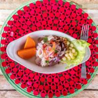 Ceviche Mixto** · Shrimp, octopus, and calamari added to classic Peruvian ceviche. **Consuming raw or undercoo...