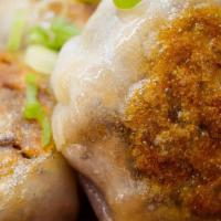 Garlic Mushroom Dumpling · Tapioca wrapper, shitake, button & crimini mushrooms, chinese broccoli, tofu, pan fried (3pc...
