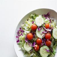 Large House · Mixed greens with tomato, green pepper, carrots, cabbage and cucumbers.
