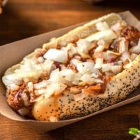 Chili Dog · Topped with raw onions.