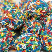 Dozen Donut Holes, Sprinkles · Tiny cake donut holes rolled in sprinkles they taste as good as they look and the kids love ...