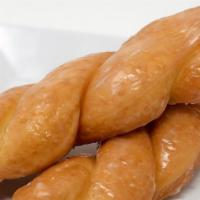 Glazed Twist · Two strips of yeast dough twisted together and then glazed to perfection!