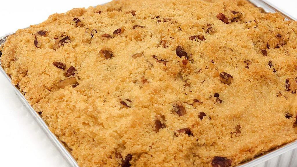 Sour Cream Coffee Cake · Yummy rich buttery cake topped in streusel and pecans. the sour cream makes this cake light and very tasty.