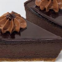 Cheesecake Slice - Chocolate · Chocolate flavored New York style cheesecake topped with ganache icing.