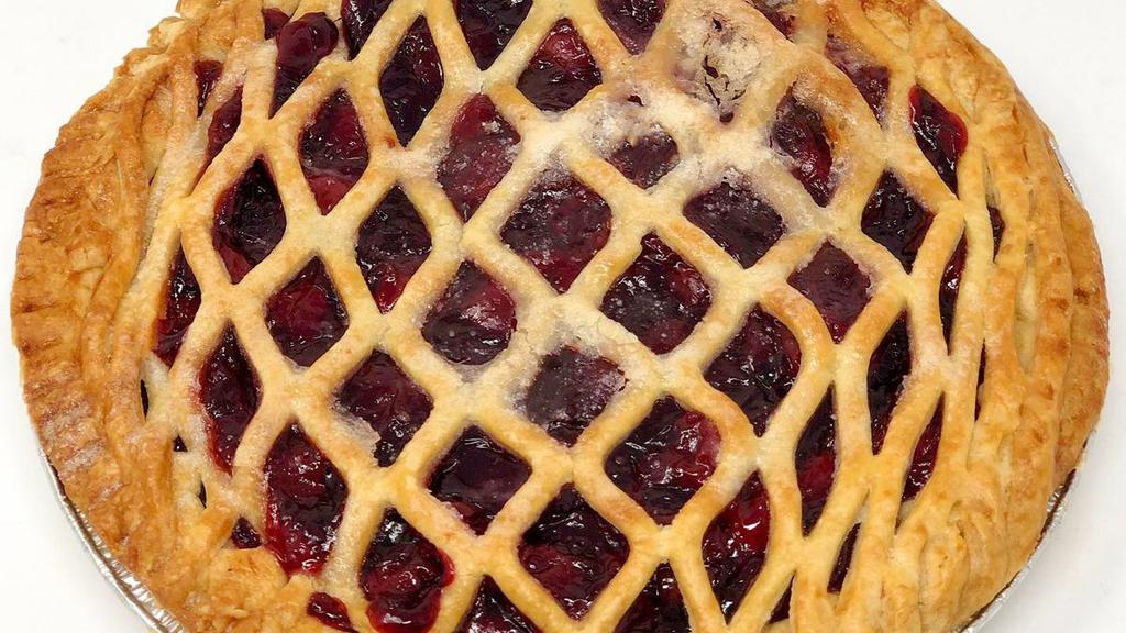 Cherry Pie · Traditional cherry pie filling with flaky crust on top. A great treat no matter what time of year it is!