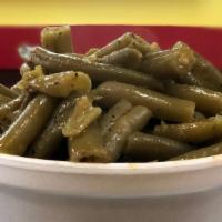 Green Beans · Green beans cooked with sweet creamy butter and black pepper.