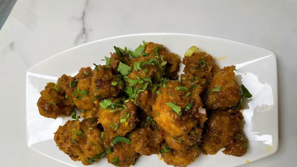 Bombay Gobi Bombs · Deep-fried cauliflower sautéed in sweet and spicy sauce 