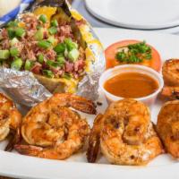 Grilled Shrimp · Ten jumbo shrimp grilled to perfection. Served with a white wine BBQ marinade.