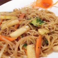 Yaki Soba · Stir-fried thin buckwheat noodle, choice of vegetable, chicken, beef, shrimp.