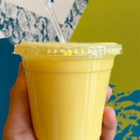 Mango Lassi · A dessert smoothie of blended mango and fresh tangy yogurt.