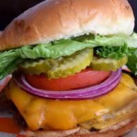 10 Oz. Angus Burger · Includes lettuce, tomato, onion, pickle. Served with complimentary fries, pasta salad, coles...