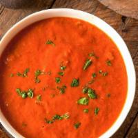 Tomato Soup  (16 Oz) · Vegan & gluten-free. Smooth, mildly thick tomato puree cooked and seasoned with cilantro.