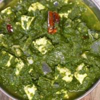 Paneer Saag · Gluten-free. Paneer cooked with green leafy vegetable & spices.