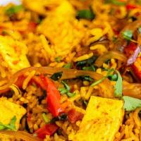 Paneer Biryani · Gluten-free. Basmati rice infused with aromatic spices, veggies, paneer & herbs. Served with...