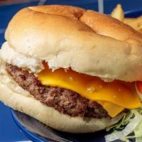 Cheese Burger · 1/4 LB . fresh ground chuck, lettuce, tomato, onion, and  Served with french fries or a smal...