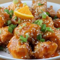 Orange Flavored Chicken ￼ · Spicy.