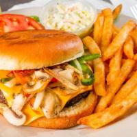 Maxfield'S Gourmet Burger (1/2 Lb.) · A mountain of fresh ground beef char-broiled to order, topped with grilled onions, mushrooms...