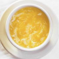 Egg Drop Soup · Served with crispy noodles.