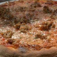 Italian Sausage (Pizza Con Salsiccia) · Nine inch diameter. Tomato sauce, provolone, and sausage.