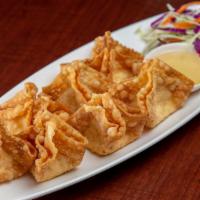 Crab Rangoon (6 Pcs.) · Cream cheese, crab meat, green onions, and special sauce.