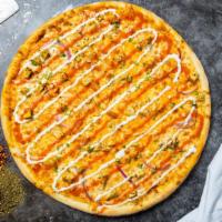 Wicked Buffalo Pizza · Our famous house made dough topped with buffalo chicken and mozzarella cheese.