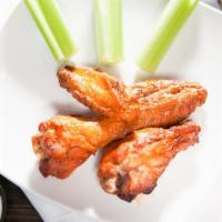 Wings · Our wings are deep fried to crispy perfection and served with your choice of sauce.