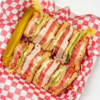 Club Sandwich · Turkey, bacon, lettuce, tomato and mayo.