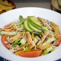 Grilled Chicken Salad · Our specially prepared house salad with freshly prepared grilled chicken, slices of avocado,...