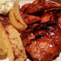 Bbq Chicken (Half) · Topped with homemade BBQ sauce.