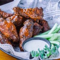 Traditional Hot · Chipotle hot wings (8)served with ranch. Available in boneless too.(5)